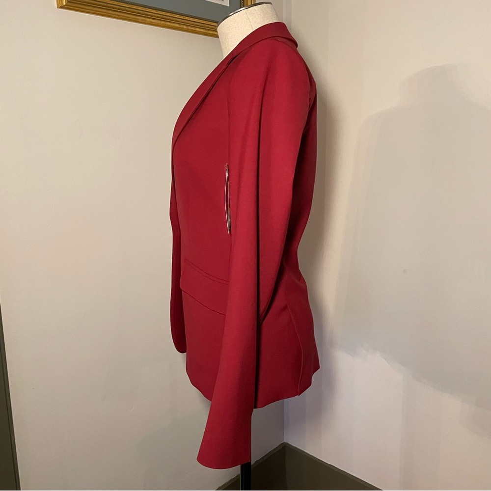Theory Gabrielle Flame Red Women's Blazer Size: 00 - Picture 3 of 9